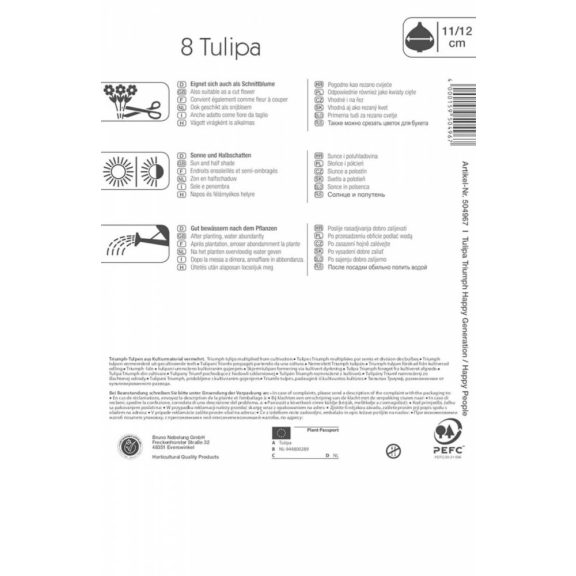 Triumph tulipán Happy Mix  7 db virághagyma (KP)