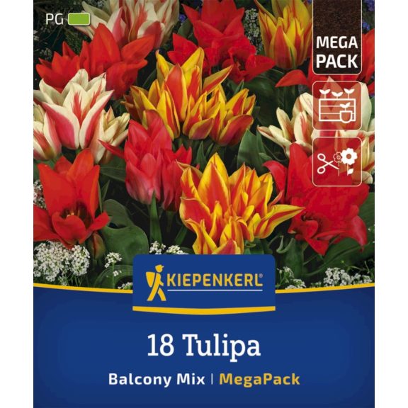 Mega-Pack Tulipán Balkony mix 18 db virághagyma (KP)