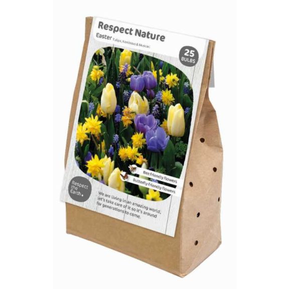 Tulipa ‘Respect Nature – Easter’ – Húsvéti színű tulipán, nárcisz és muscari mix (25 db virághagyma)